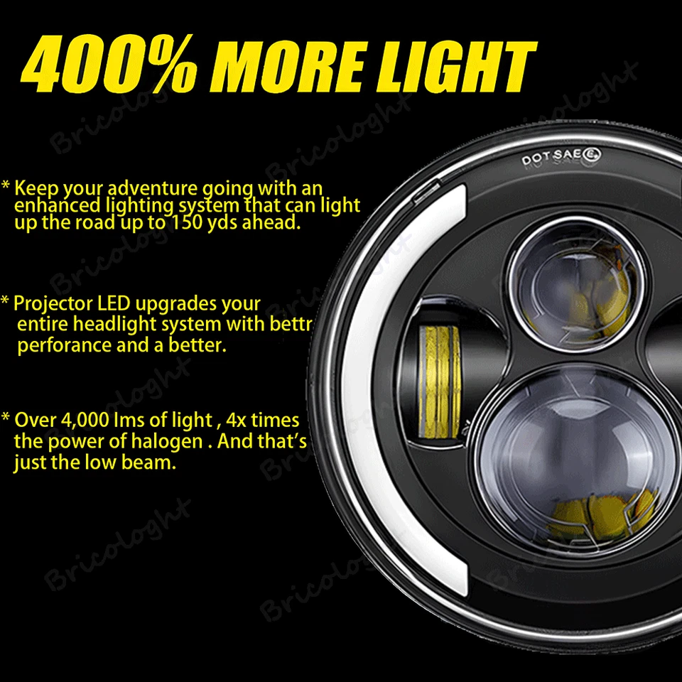 Faros LED redondos HI/LO para Ford Fairlane 1955 1956 1957 2 piezas 130 W 7 pulgadas Foto 4 de 4