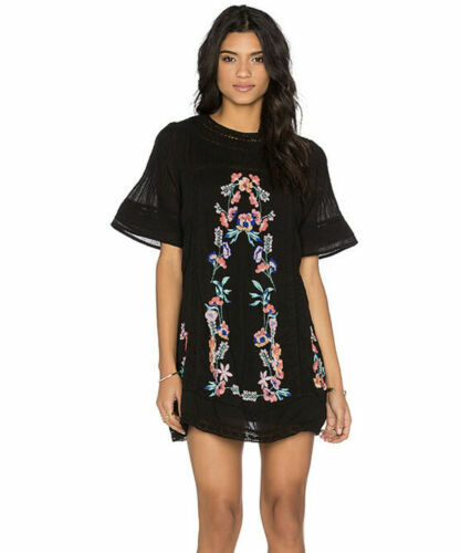 free people black crochet dress Free People Perfectly Victorian Black Embroidered crochet Dress Revolve  Sold Out