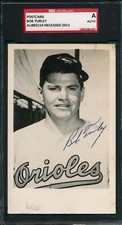 1954 Post Card Bob Turley Baltimore Orioles Autograph Signed SGC Esskay Pose