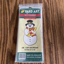 Vintage 1998 Yard Art Do It Yourself Mr. Chip Snowman Pattern New YA30031 24x48  