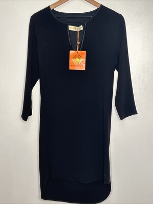 New Ramy Brook Dress Charlie Cowl Back Medium Silk Long Sleeve Black Holiday  | eBay