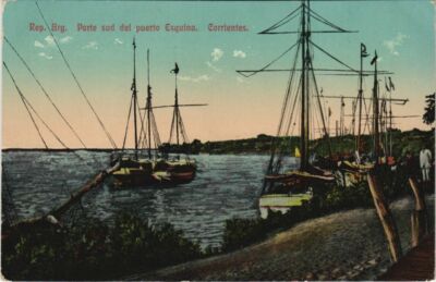 Old postcard AK ARGENTINA Corrientes southern part of Puerto Esquina (1057859)