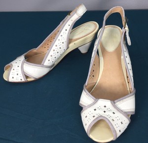 white peep toe kitten heels