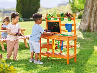 Holz Matsch Küche Outdoor Spielzeug Spielküche Set für Kinder vorgeben Spielset