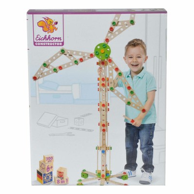 Eichhorn Constructor Windrad Set 300-tlg. Bausatz Kinder Spielzeug Holz