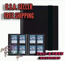 160 Card Pocket Binder with Elastic 4 Pocket Trading Cards Album Folder, Black