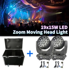 19x15W RGBW LED Wash Zoom Moving Head Beam Light DJ Party Stage Light DMX 2pcs 