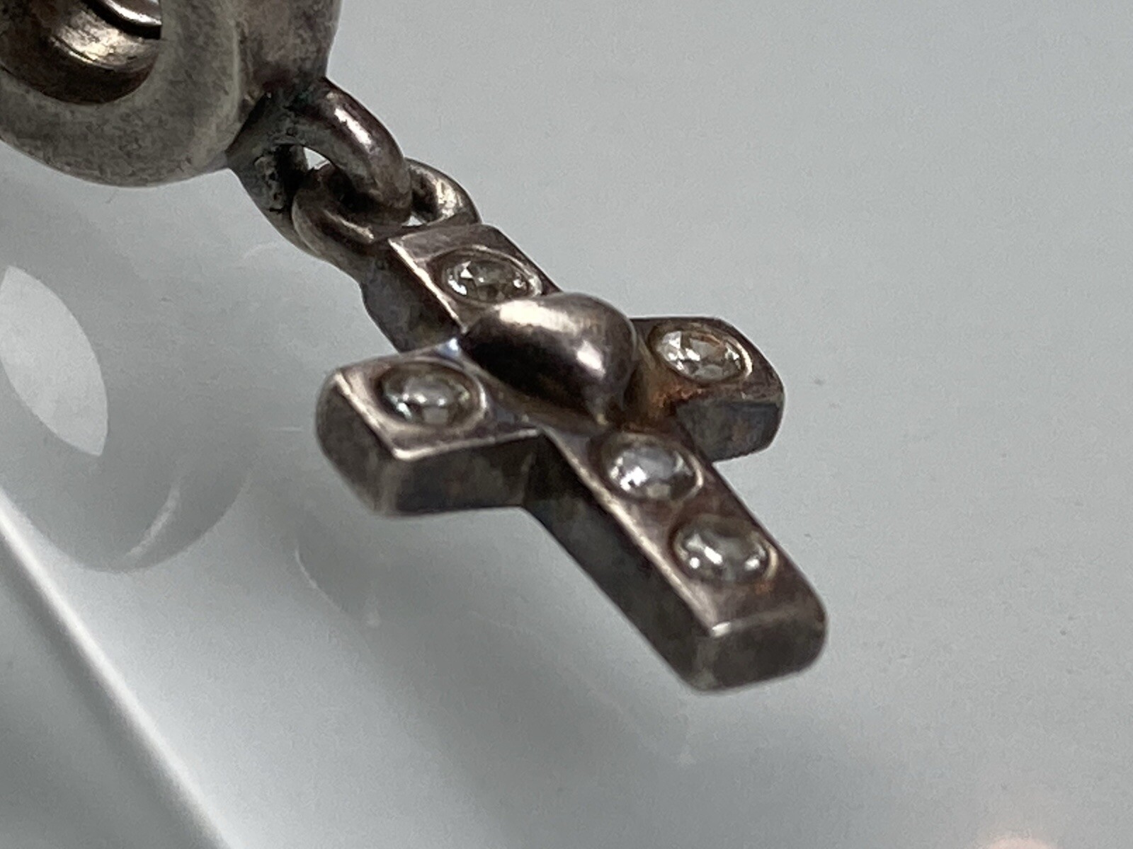 Pandora Sterling 925 Solid Silver Iced Cross ALE … - image 4