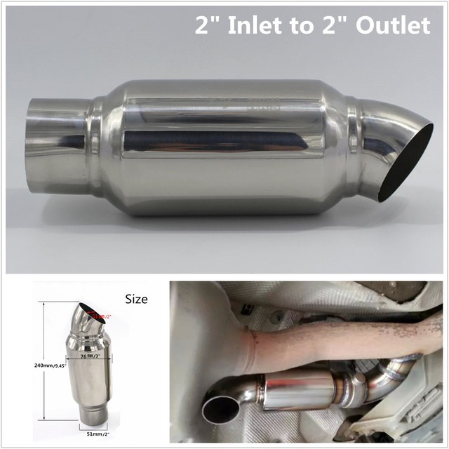 Stainless Steel 2 "Inlet to 2" Outlet Car Exhaust Pipe Tip Muffler