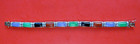 STERLING SILVER GEMSTONE BRACELET WOMANS STAMPED AMETHYST JET EMERALD VINTAGE EX — photo 5