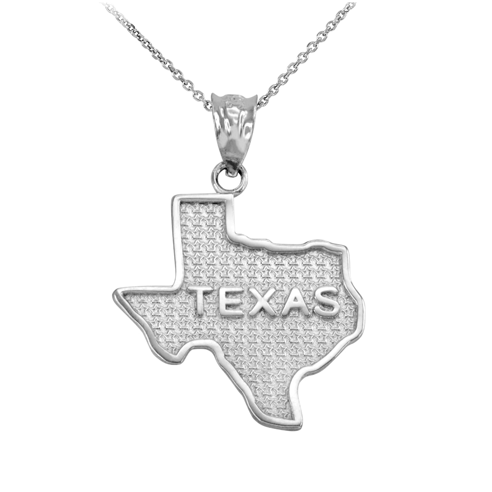 .925 Sterling Silver Texas State United States Map Pendant Necklace eBay