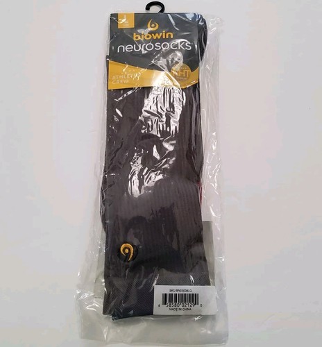Biowin Voxxlife Neurosocks Athletic Crew Chaussettes Grises Taille L (Homme 9,5-12,5) - Photo 1/4