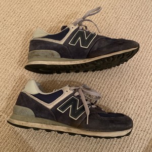 MEN'S NEW BALANCE 574 CLASSIC TRAINERS SIZE UK 9 BLACK IRIS DARK BLUE GREY  | eBay