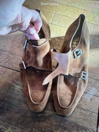 Men's Magnanni Suede Double Monk Strap Dress Shoes size 11 - Picture 1 of 5