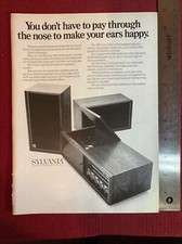 Sylvania CS 15W Stereo Speakers 1969 Print Ad - Great To Frame!