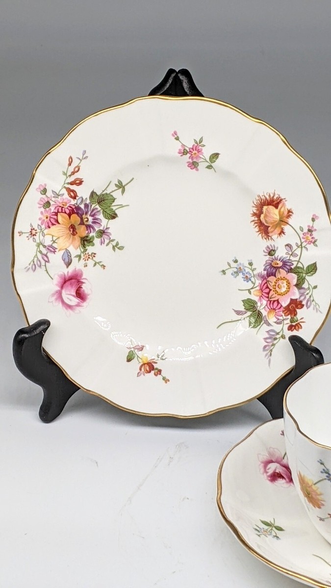 【USED】 CROWN DERBY ダービーポジー　皿　プレート Vintage Royal Crown Derby Posies Trio Cup Saucer Plate Scalloped