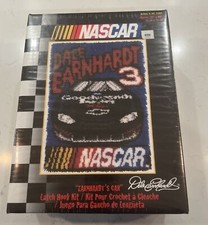 New Vintage NASCAR Dale Earnhardt 3 Car Latch Hook Kit 2000 Caron Ames Sealed