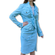 VERSACE Archive Jeans Couture Vintage Suit Jacket  Skirt Women's Size 28 XS/S