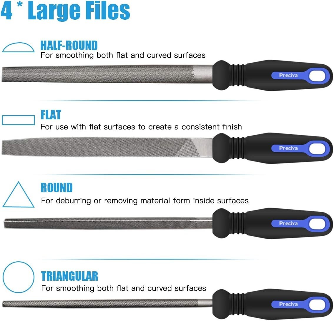 Juego de limas de 18 piezas, 18 en 1 Juego de limas multipropósito de acero.