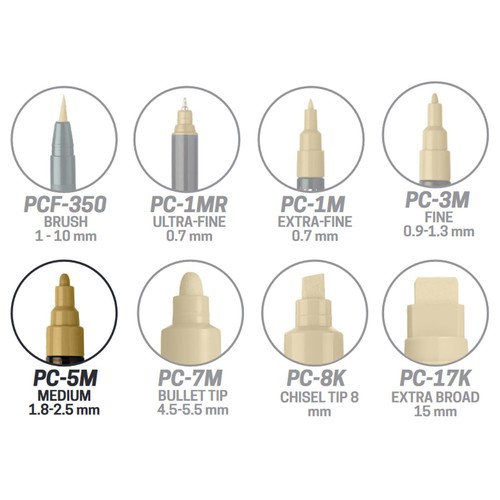 Uni Posca Marker Range - Permanent Water-Soluble Paint Pen - Matt Opaque Colours - Picture 42 of 52