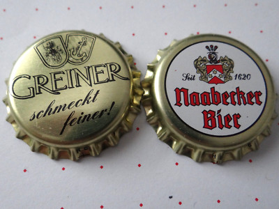 2 Kronkorken: Naabecker Brauerei u. Brauerei Greiner, Bayern, Germany