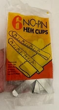 Set 5 VTG JH SMITH NO-PIN HEM CLIPS in Pkg Measures Slide On Sewing Accessory