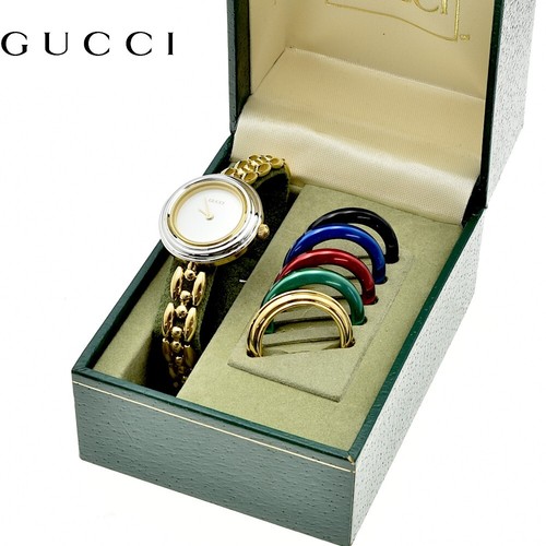 GUCCI Change Bezel Watch Quartz Gold Quartz Vintage Ladies Watch Used