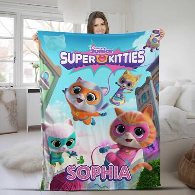 Personalized SuperKitties Blanket, SuperKitties Quilt, Disney Blanket, Disney