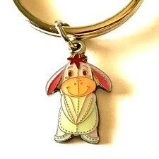 Vintage Disney Eeyore Winnie the Pooh Keychain Keyring Signed Charms Disneyana