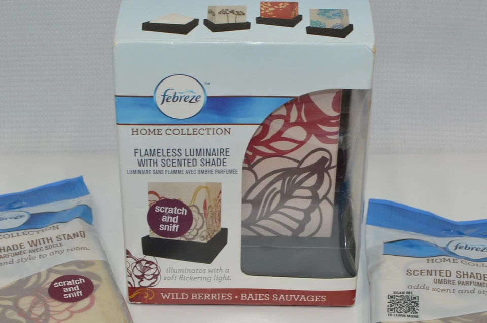 Huge Lot Febreze Flameless Luminaire W/ Scented Shade Starter Kit Wild Berries - Image 2 of 4