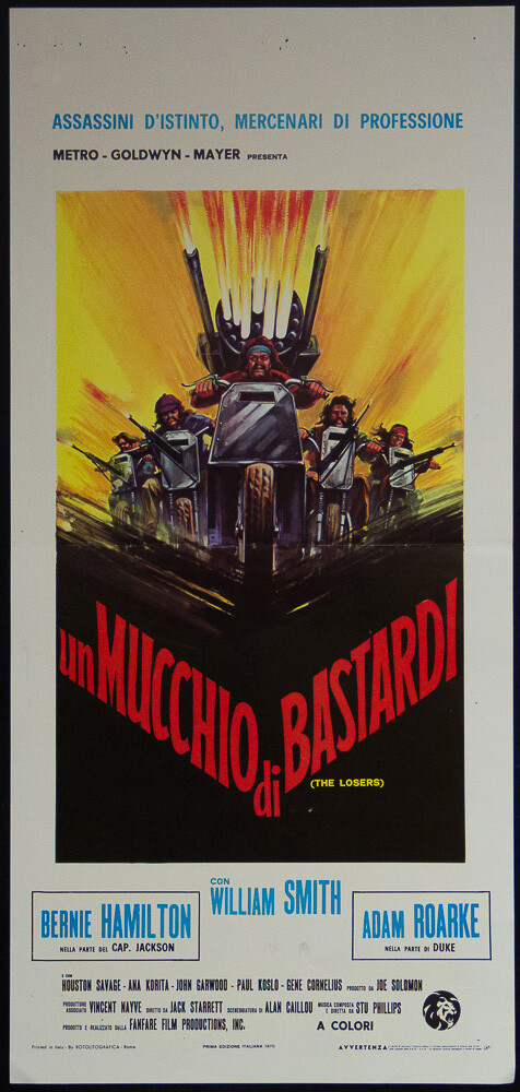 Locandina originale film Un mucchio di bastardi (1970) - Regia di Jack Starrett