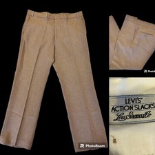 Vintage 70  s Levi  s Action Slacks Brown MoD Pants Hippie BELL BOTTOMS Trousers