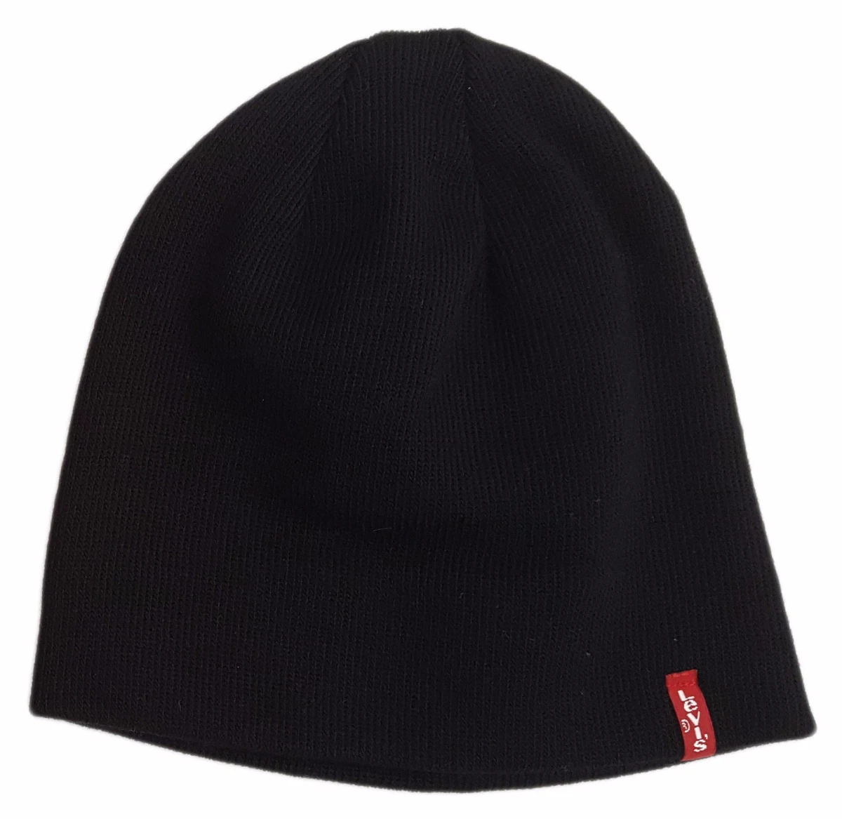 MENS LEVIS CLASSIC RED TAB PULL ON BEANIE WOOLY HAT OTIS 14148 BLACK
