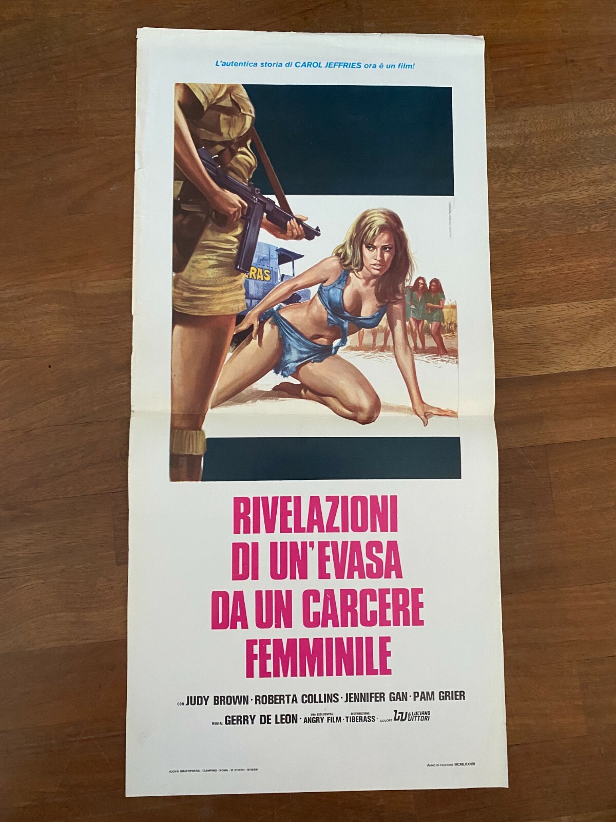 Locandina originale film RIVELAZIONI DI UN'EVASA DA UN CARCERE FEMMINILE (1970) - Regia di Gerardo De Leon