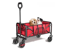 Collapsible Mini Camping Wagon, Portable Foldable Wagon with All Terrain