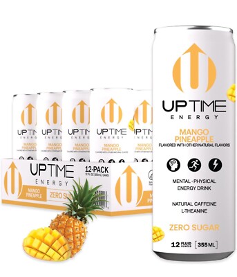 UPTIME   Mango Pineapple - Zero Sugar 12 Pack Premium Energy Drink