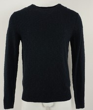 New Calibrate Men's Sizes L / L-T / XL Dark Blue Wool Cotton Slub Crew Sweater