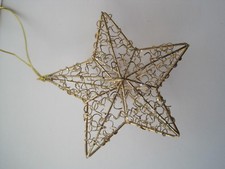 Gold Star Ornament w/ Glitter 3 1/2"