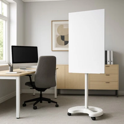 K-MÖBEL RESTPOSTEN: Glas Whiteboard / Flipchart magnetisch inkl Zubehör 60x90cm