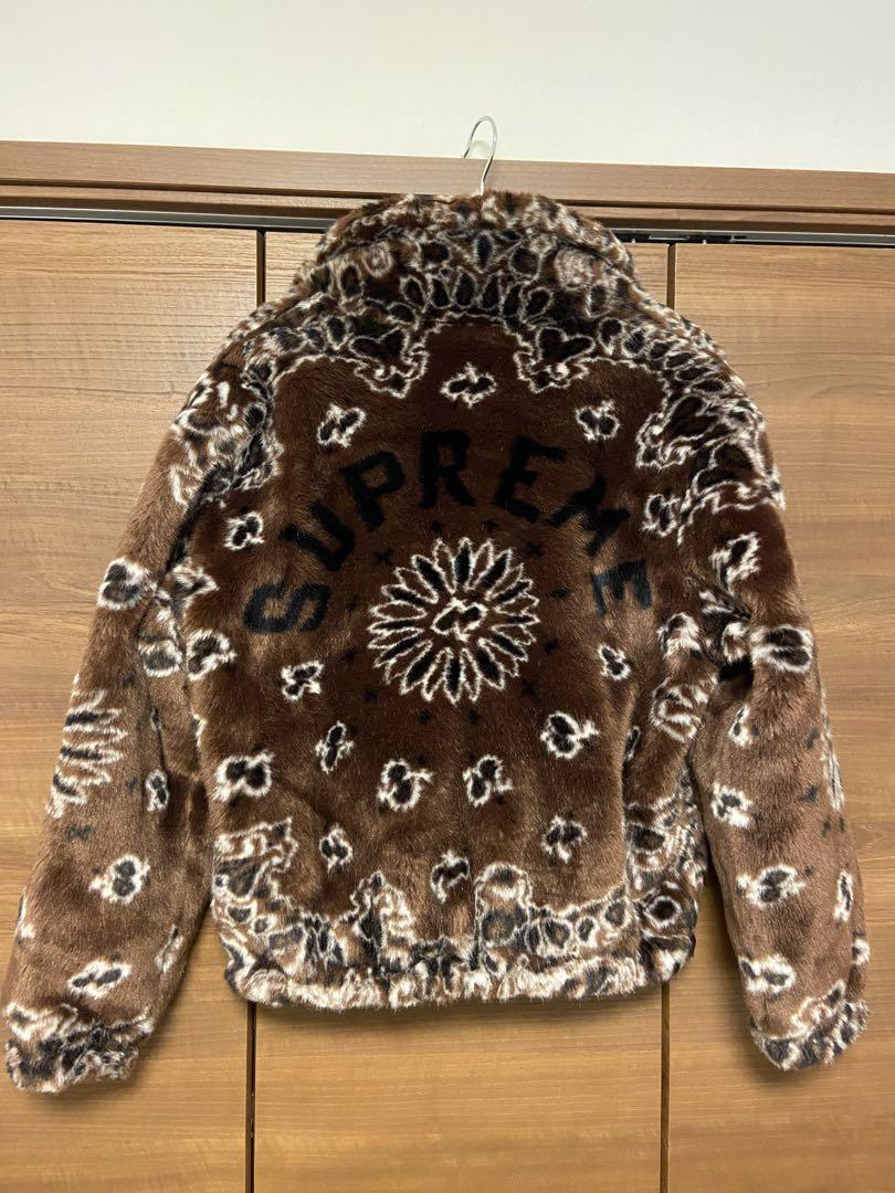 Supreme Bandana Faux Fur Bomber Jacket Brown Size S Used Supreme Bandana Faux Fur Bomber Jacket Brown Size S Used