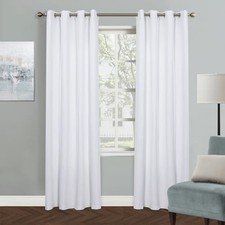 White Grommet Room Darkening Curtains for 52"W x 80"L Pack of 1 Pure White