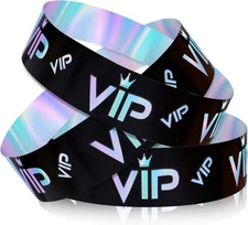 LUTER 500pcs VIP Wristbands, 9.84x0.75 inches / 25x1.9cm, Silver 