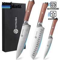 Messerset 3-Teilig Japanisches KüChenmesser Carbon Edelstahl Ultra Scharf