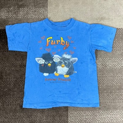 Vintage 1999 Furby Forever Friends Youth Medium Blue Graphic T-Shirt Anvil Tag