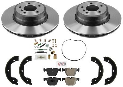 Rear Performance Carbon Disc Brake Rotors Pads Fits BMW X5 2007-2009 V8 4.8L