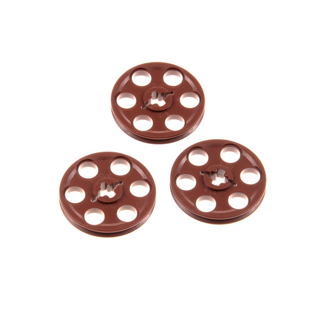 3x Lego Technic Pulley 3x3 Red Brown Wheel Deflection Pulley 4561807 65668 4185