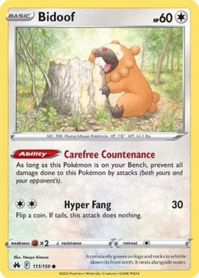 Bidoof - 111/159 - Common - Lightly Played