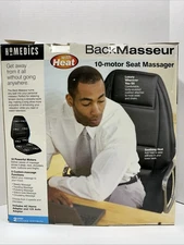 Homedics Back Masseur 10 Motor Seat Massager With Heat- Model LSS Open Box