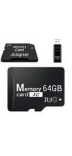 NEW 64GB Micro SD Card with Adapter and USB 3.0 Reader Kit, V30 Memory