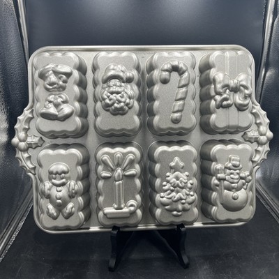 Holiday Mini Loaf Pan Metal Nordic Ware Mold Christmas Cake Bakeware 4 Cups